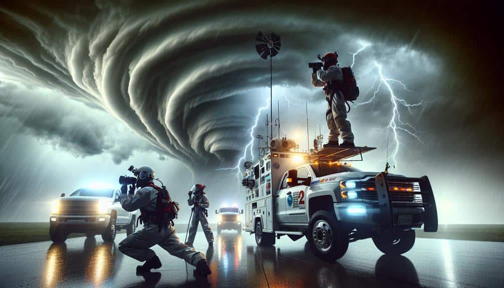 Storm Chasers Tracking Tornadoes