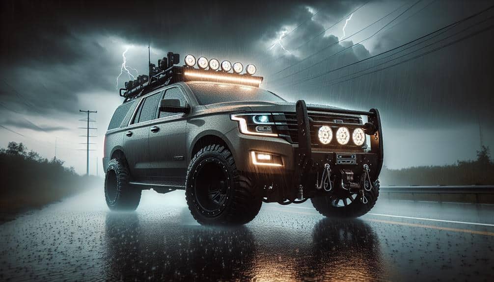 storm chasing suv lighting