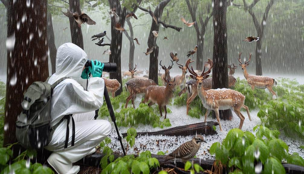 wildlife study in hailstorms