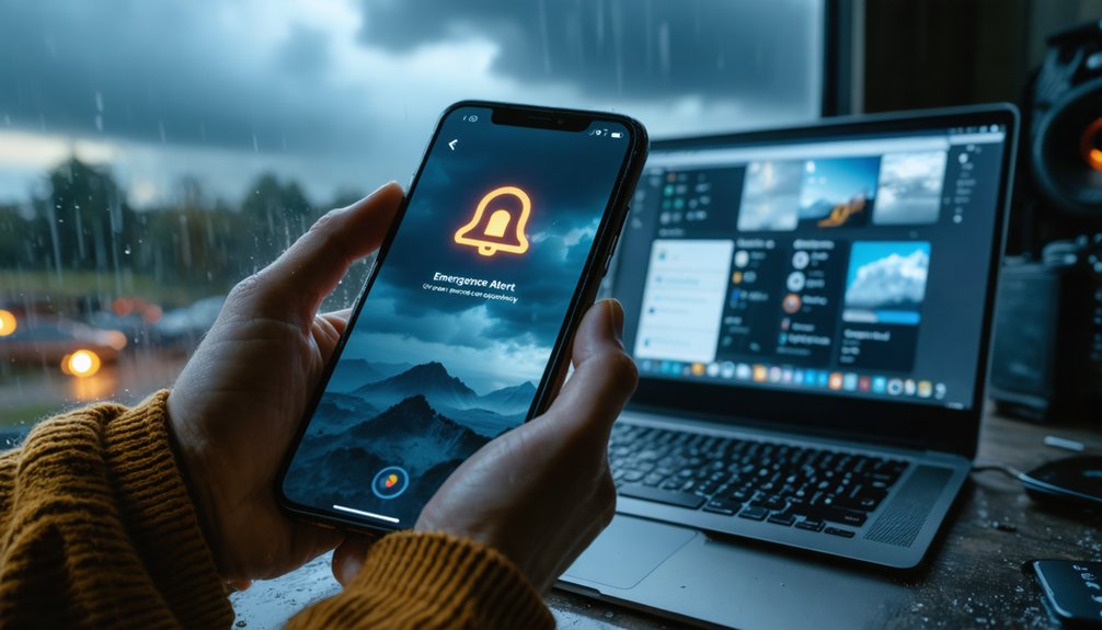 emergency alert registration control