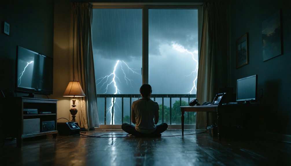 stay indoors avoid electronics