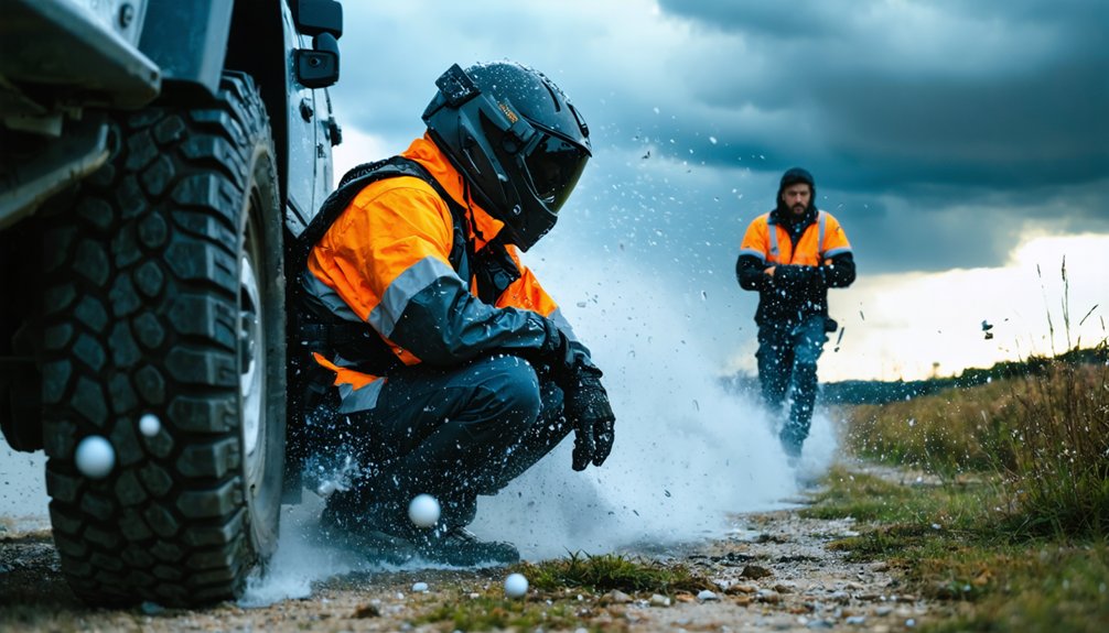 storm chasing requires protective gear