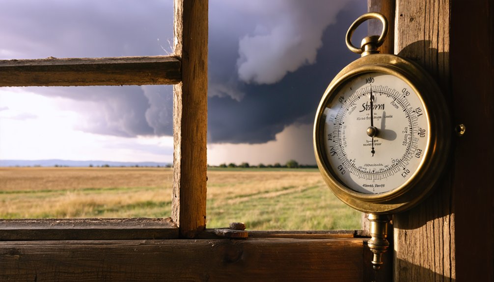 dropping barometer signals storms