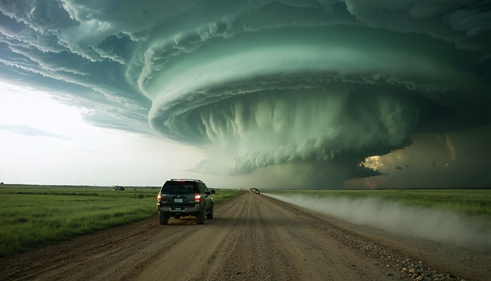 safe tornado observation positioning