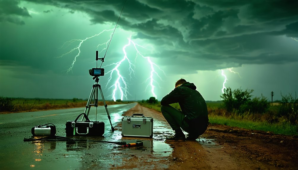 avoid metal conductors during storms