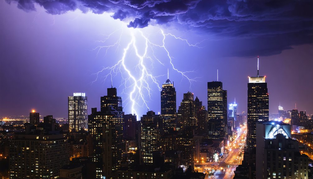 lightning enhances cityscape drama