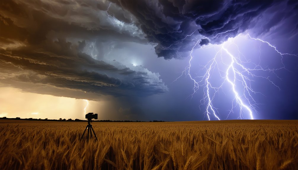 lightning photography in fields