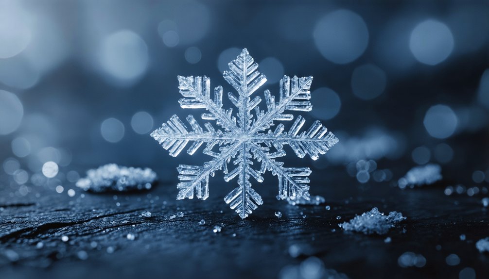 close up of intricate snowflakes