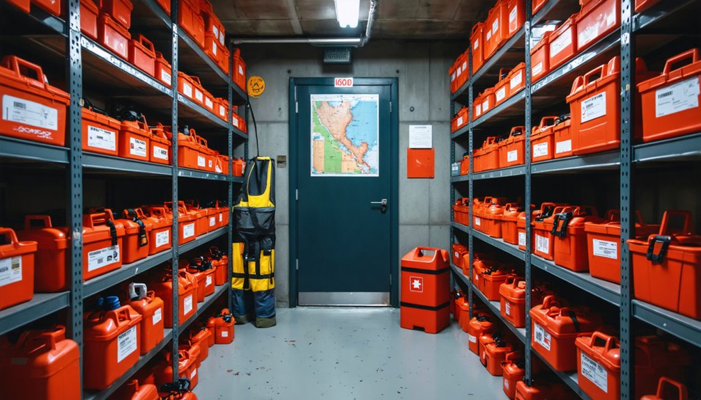 organized storm shelter supplies